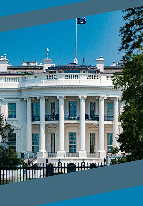 Couverture vertical dossier hausse tarif douanier white house maison blanche usa uniter state